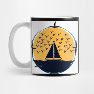 Sail boat hand drawing Mug